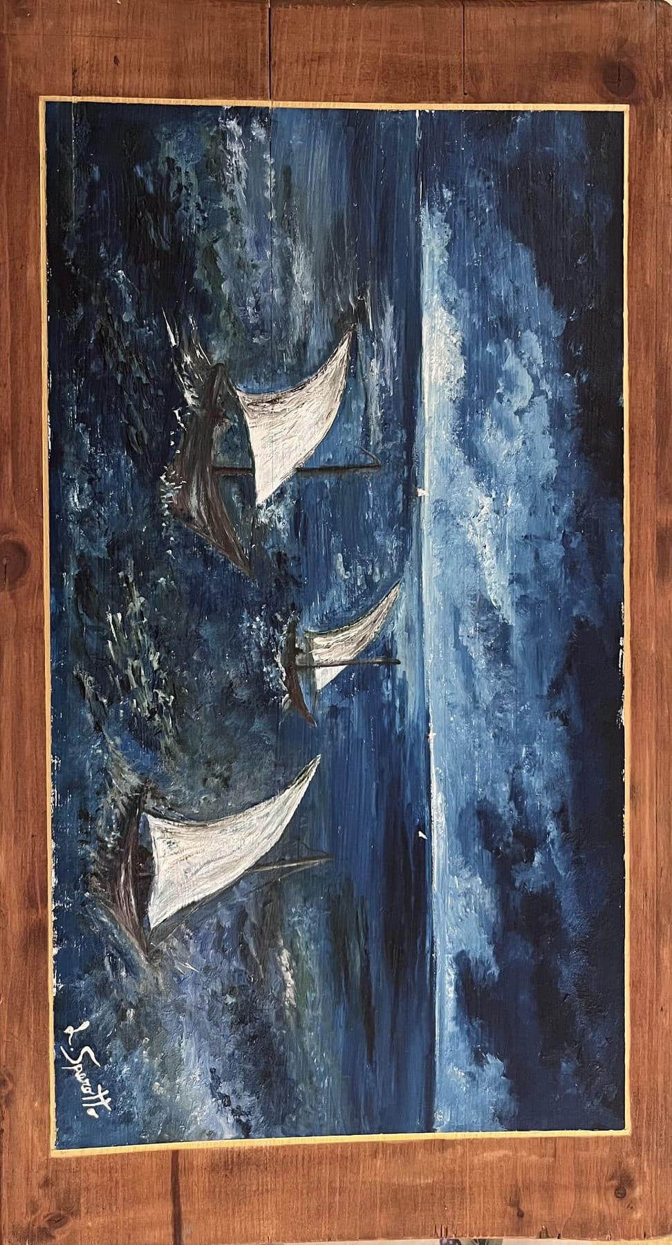 Chiarori su mare – olio su tavola 30x55_2016