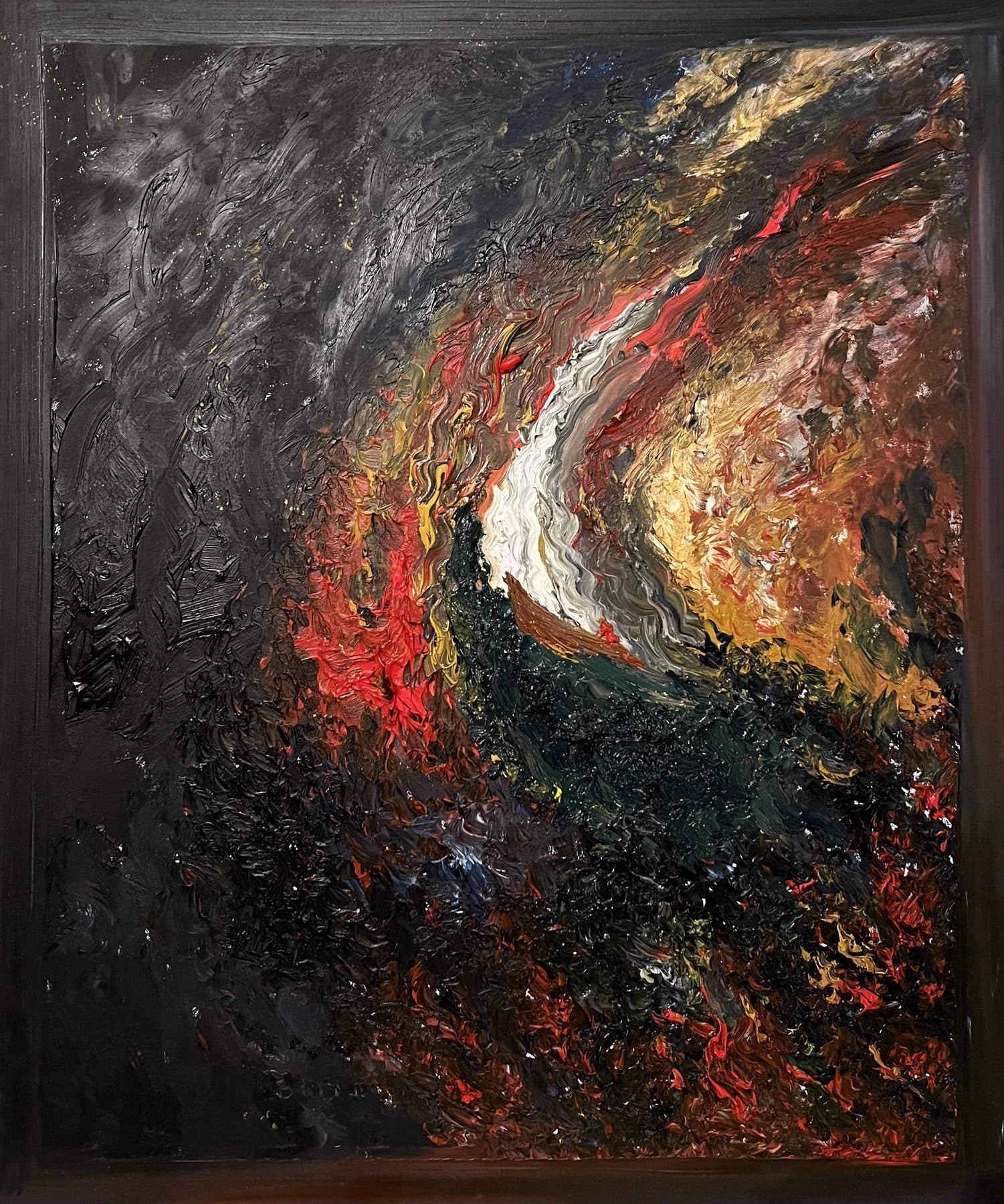 Fuoco nel mare olio su tavola 60x50_2023