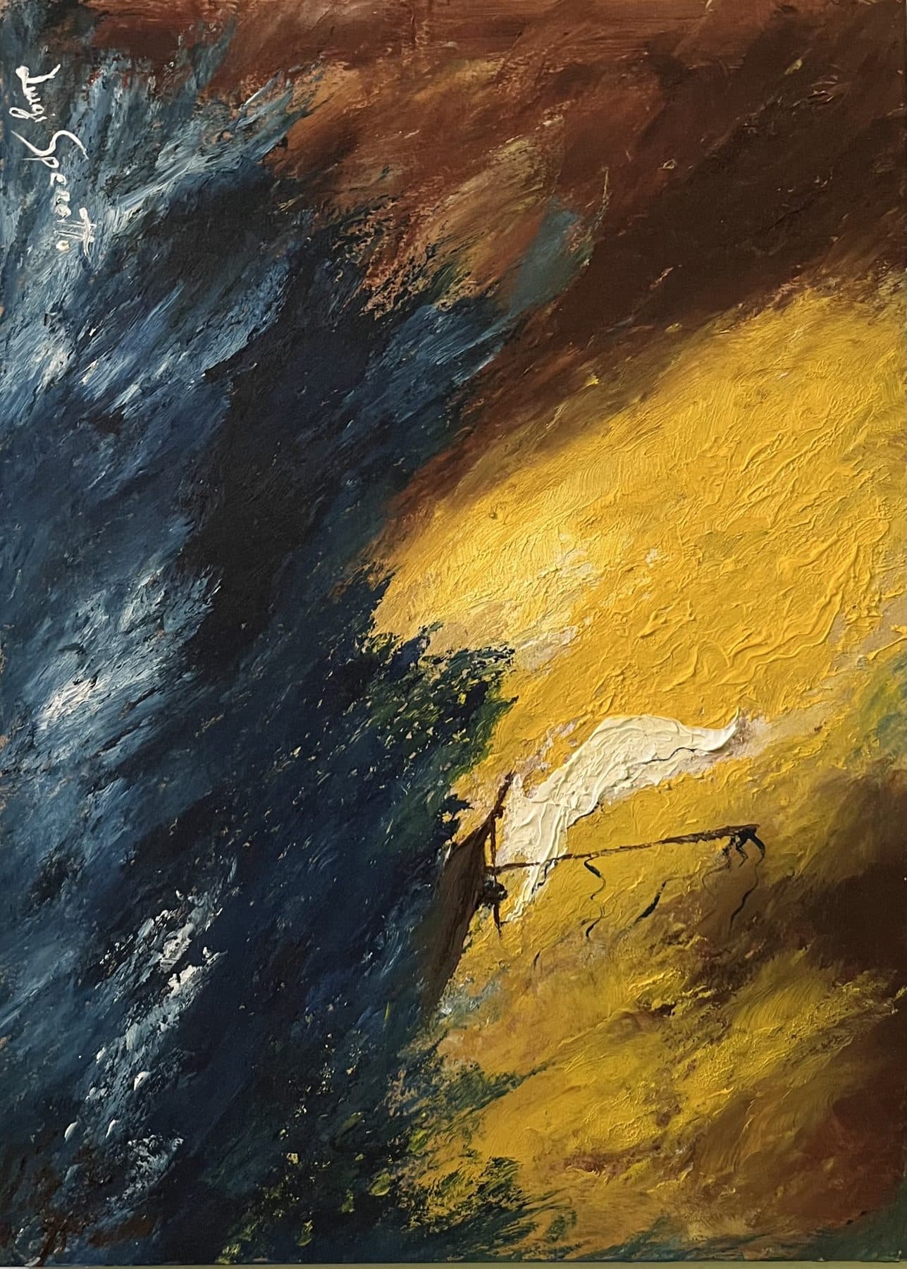 Vela nel bagliore – acrilico su tavola 26x36_2022